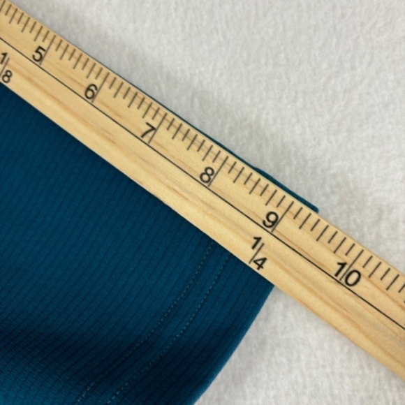 Reebok Polo Shirt Green-ish Blue Fine Stripes Black Logo on Front Size L - Picture 11 of 11